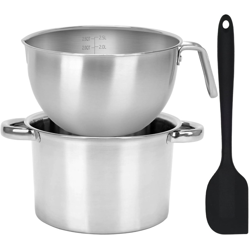 Candle Wax Scale - 3Pcs Double Boiler Pot Set Stainless